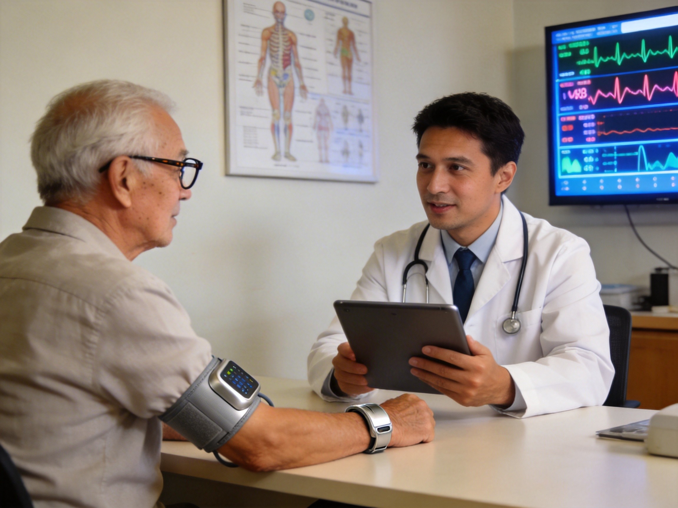 医生与患者交流智能健康监测