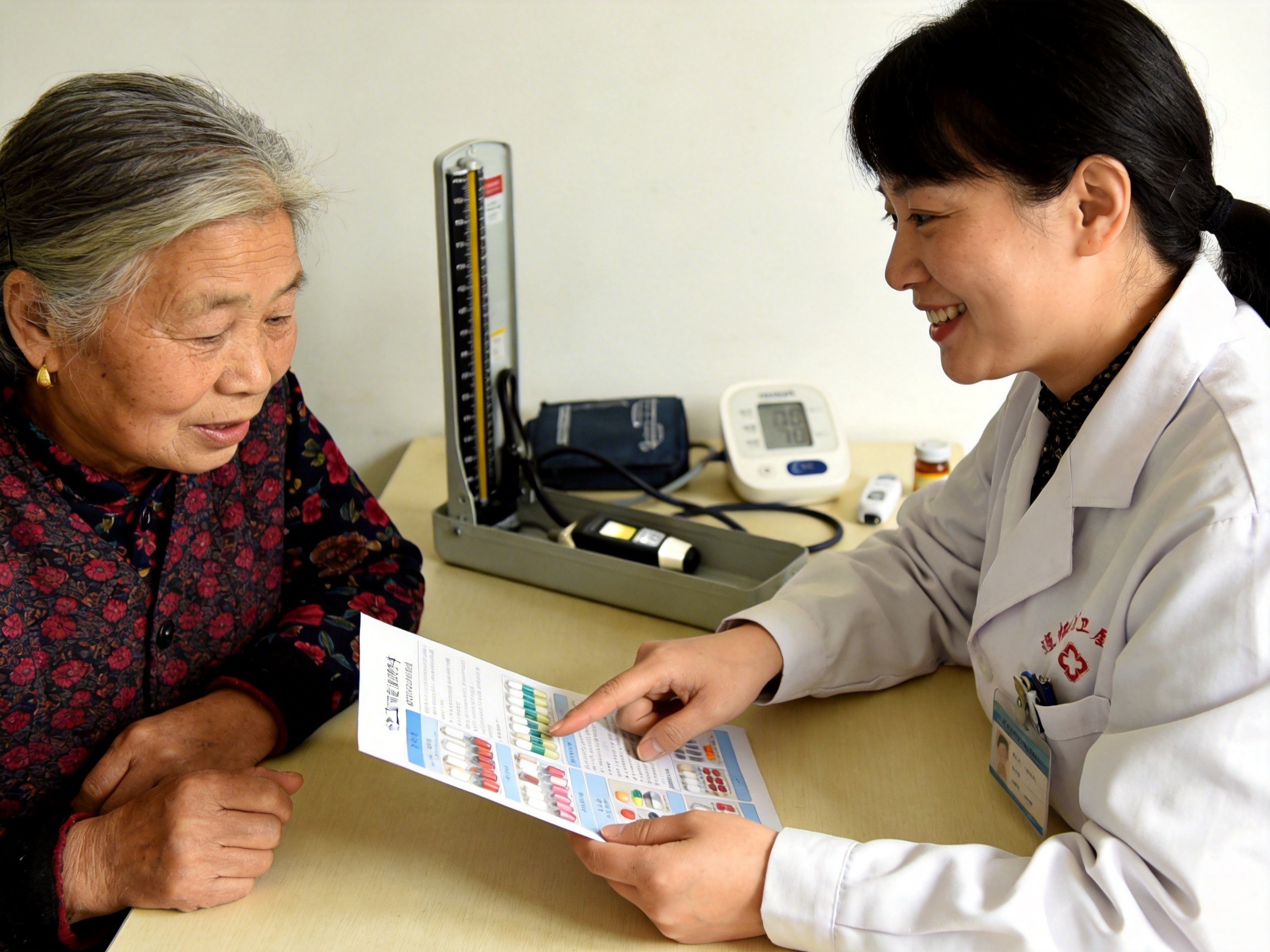 社区医生与糖尿病患者交流