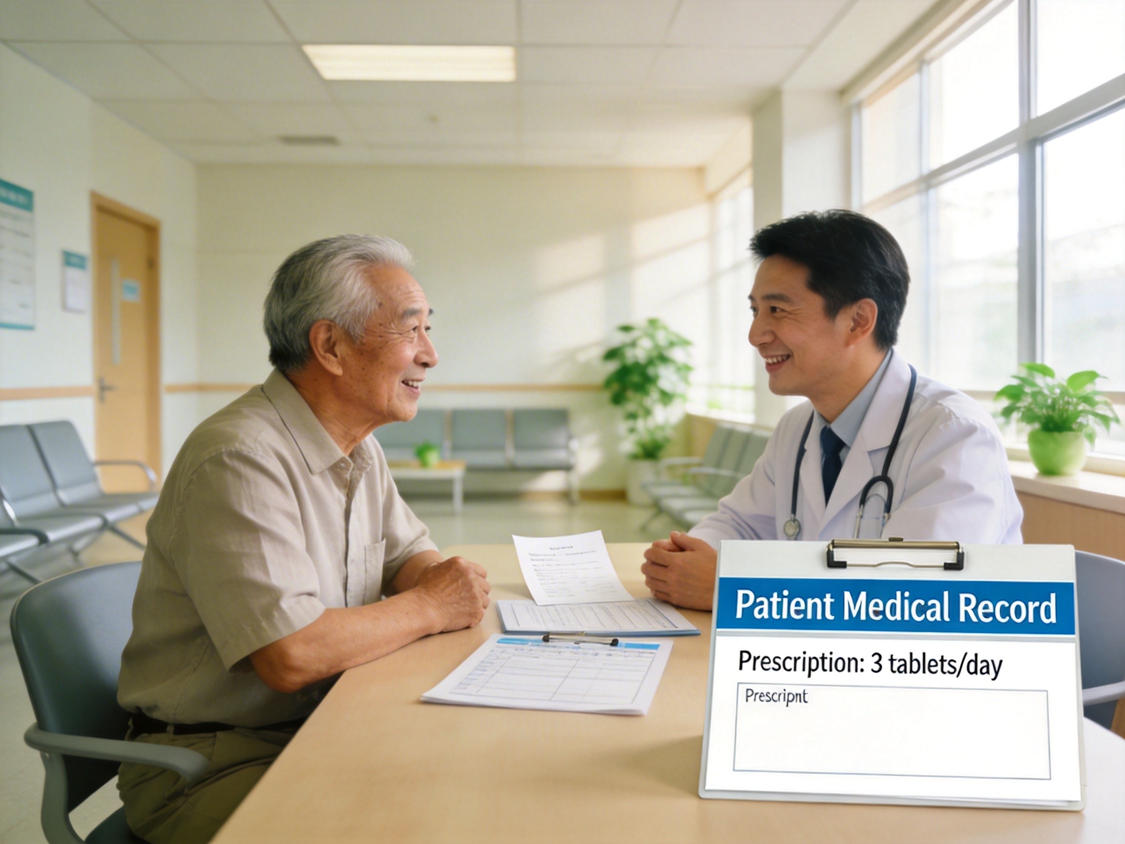 医生为患者解读医保政策